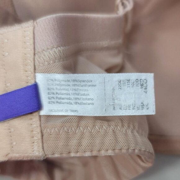 Parfait Full Coverage Underwire T Shirt Bra Tan 44DD Light Pad Adj Striped Aline - Picture 10 of 10